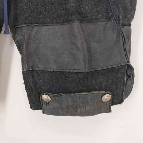 ブラックミーンズ BLACKMEANS レザー切替 ボーダーショーツ メンズ JPN:3