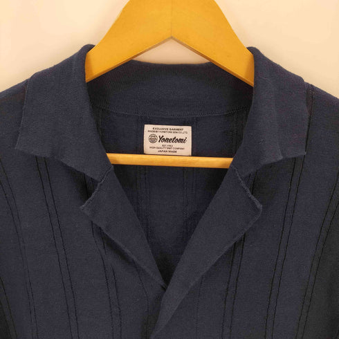 米富繊維TF Yonetomi LINEN KNIT S/T オープンカラーストライプニットシャツ メンズ JPN:2