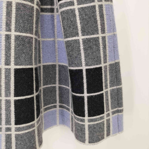 ランバンオンブルー LANVIN en Bleu カシミヤ混 ジャガードチェックスカート レディース FR:38-40