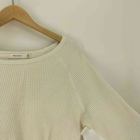 マウジー moussy 23AW HEAVY WAFFLE CROP ヘビー ワッフル クロップ トップス レディース FREE