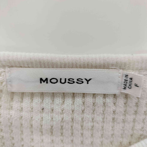 マウジー moussy 23AW HEAVY WAFFLE CROP ヘビー ワッフル クロップ トップス レディース FREE