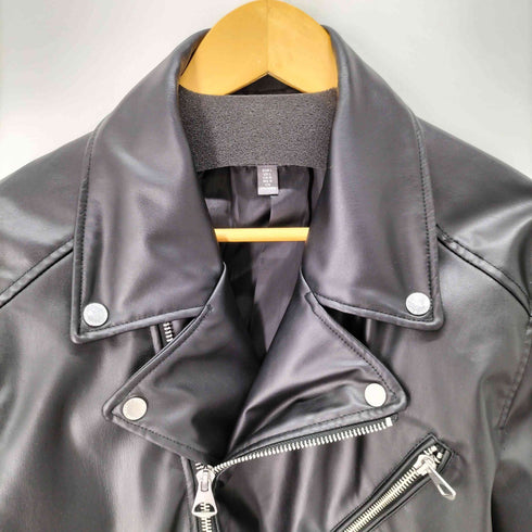 エイチアンドエム H&M フェイクレザーダブルライダースジャケット メンズ import:L