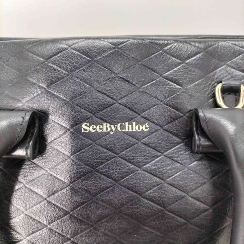 シーバイクロエ SEE BY CHLOE APRIL SMレザー ダイヤモンドキルティングハンドバッグ レディース