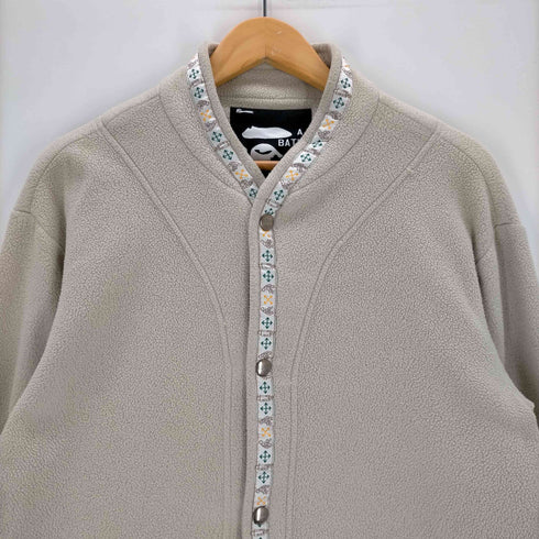 アベイシングエイプ A BATHING APE 90S 旧タグ ノーカラー チロリアンテープ フリースジャケット メンズ JPN:L