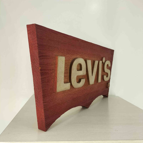 リーバイス Levis 90s 木製 ロゴ 看板 オブジェ メンズ