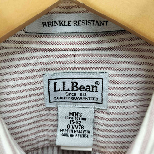 エルエルビーン L.L.Bean マレーシア製 WRINKLE RESISTANT ストライプ柄 L/S ボタンダウンシャツ メンズ 15-32