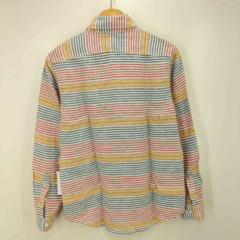 エルエルビーン L.L.Bean SLIGHTLY FITTED マルチボーダー リネン L/S シャツ メンズ import:M