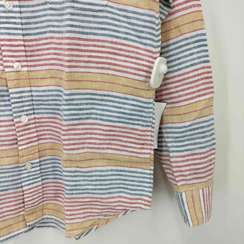 エルエルビーン L.L.Bean SLIGHTLY FITTED マルチボーダー リネン L/S シャツ メンズ import:M