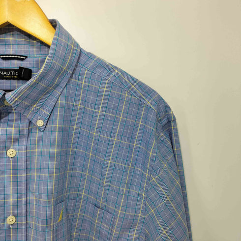 ノーティカ NAUTICA WRINKLE RESISTANT ロゴ刺繍 チェック ボタンダウンシャツ メンズ XL