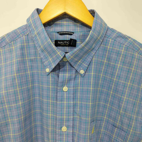 ノーティカ NAUTICA WRINKLE RESISTANT ロゴ刺繍 チェック ボタンダウンシャツ メンズ XL