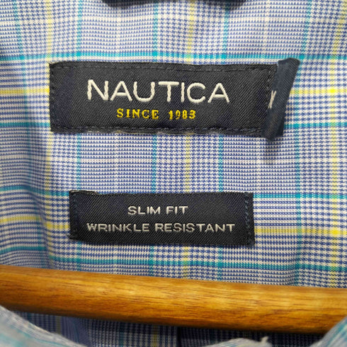 ノーティカ NAUTICA WRINKLE RESISTANT ロゴ刺繍 チェック ボタンダウンシャツ メンズ XL