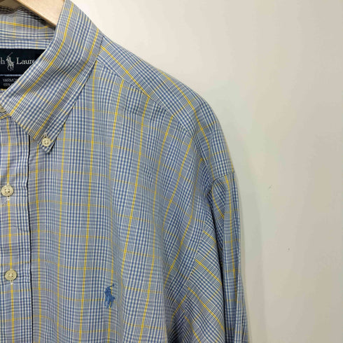 ラルフローレン RALPH LAUREN 80-90s YARMOUTH ポニー刺繍 チェック柄 ロングスリーブシャツ メンズ 17