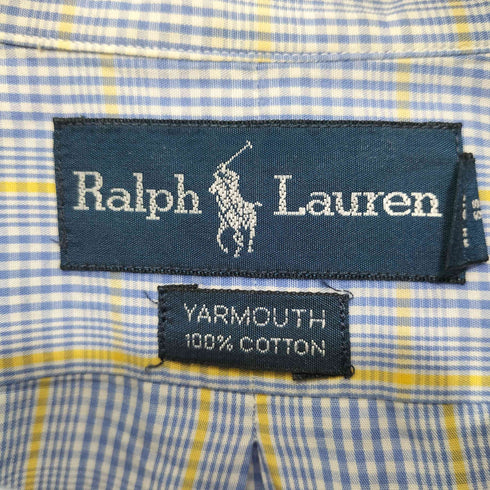 ラルフローレン RALPH LAUREN 80-90s YARMOUTH ポニー刺繍 チェック柄 ロングスリーブシャツ メンズ 17