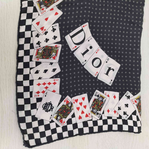 クリスチャンディオール Christian Dior トランプ柄 デザイン スカーフ レディース