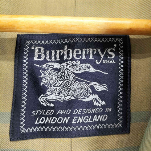バーバリーズ BURBERRYS 70~80S MADE IN ENGLAND 玉虫 裏地チェックトレンチコート メンズ