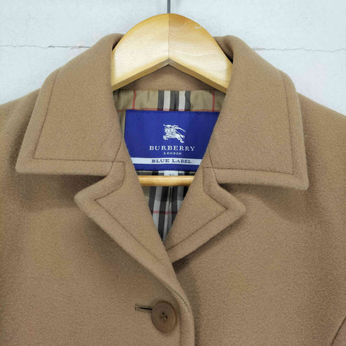 バーバリーブルーレーベル BURBERRY BLUE LABEL 裏地ノヴァチェックウールステンカラーコート レディース 38