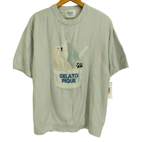 ジェラートピケオム Gelato Pique Homme 24ss 【COOL】しろくまアイスジャガードプルオーバー メンズ M