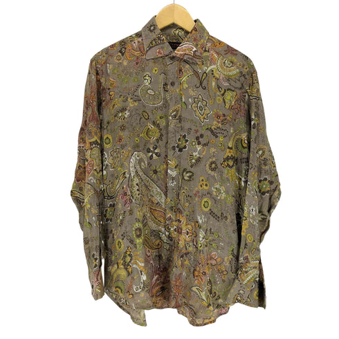 エトロ ETRO MADE IN ITALY ペイズリー柄リネンシャツ メンズ 41