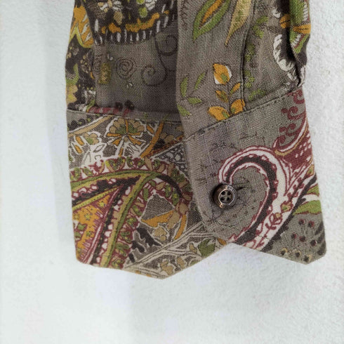 エトロ ETRO MADE IN ITALY ペイズリー柄リネンシャツ メンズ 41