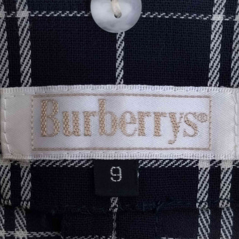 バーバリーズ BURBERRYS チェック柄 2ポケット ショートスリーブ ノーカラーシャツ レディース 9