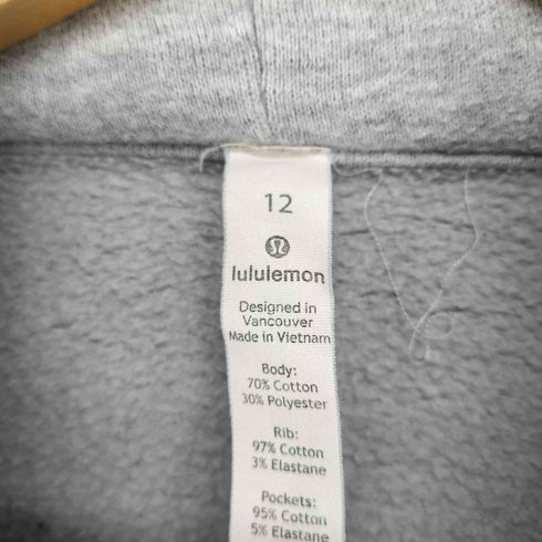 ルルレモン lululemon フードロゴ刺繍ジップパーカー レディース US:12