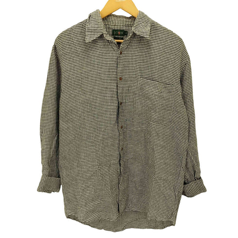ジェイクルー J.CREW 90S 巨人タグ チェック リネン レギュラーカラー シャツ メンズ import:S