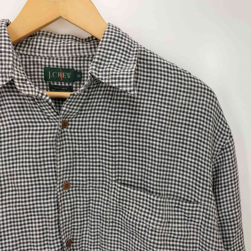 ジェイクルー J.CREW 90S 巨人タグ チェック リネン レギュラーカラー シャツ メンズ import:S