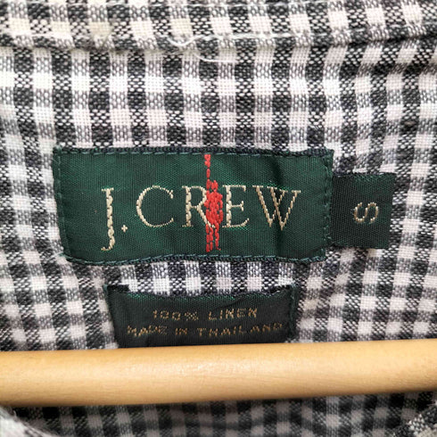 ジェイクルー J.CREW 90S 巨人タグ チェック リネン レギュラーカラー シャツ メンズ import:S