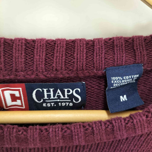 チャップスラルフローレン CHAPS RALPH LAUREN エンブレム 刺繍 コットン クルーネック ニット メンズ import:M