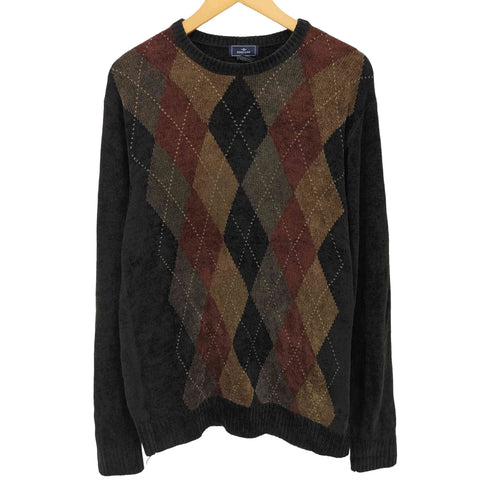 ドッカーズ DOCKERS アーガイル ベルベット クルーネック ニット メンズ import:XL