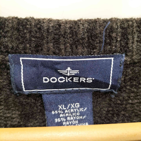 ドッカーズ DOCKERS アーガイル ベルベット クルーネック ニット メンズ import:XL