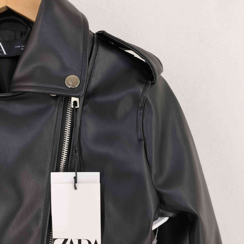 ザラ ZARA FAUX LEATHER JACKET レディース import:M