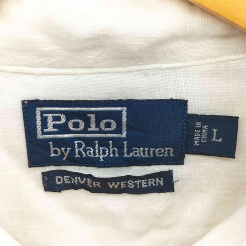 ポロバイラルフローレン Polo by RALPH LAUREN 00S DENVER WESTERN リネン ウエスタンシャツ メンズ import:L