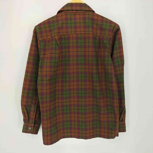 ブレント BRENT 70S チェック柄 ウール100% オープンカラーシャツ L/S メンズ 14 1/2