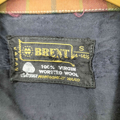 ブレント BRENT 70S チェック柄 ウール100% オープンカラーシャツ L/S メンズ 14 1/2