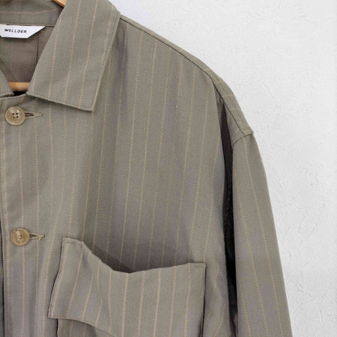 ウェルダー WELLDER ストライプ シャツジャケット メンズ