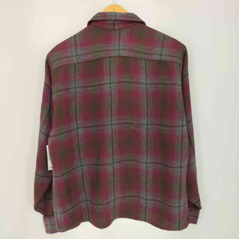 ヴァンヒューゼン VAN HEUSEN 70S ウール混 シャドーチェック L/S オープンカラーシャツ メンズ 15 1/2