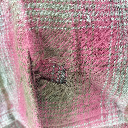 ヴァンヒューゼン VAN HEUSEN 70S ウール混 シャドーチェック L/S オープンカラーシャツ メンズ 15 1/2