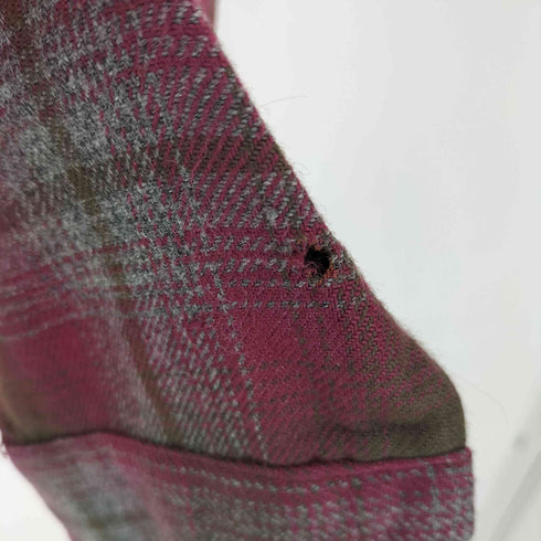 ヴァンヒューゼン VAN HEUSEN 70S ウール混 シャドーチェック L/S オープンカラーシャツ メンズ 15 1/2