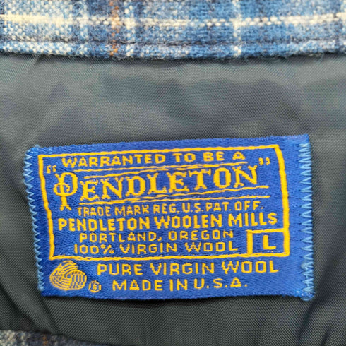 ペンドルトン PENDLETON 70S USA製 チェックボードシャツ 好配色 メンズ JPN:L