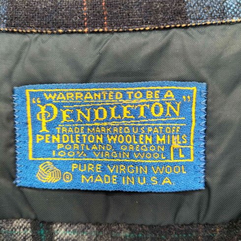 ペンドルトン PENDLETON 70S USA製 チェックボードシャツ 好配色 メンズ JPN:L