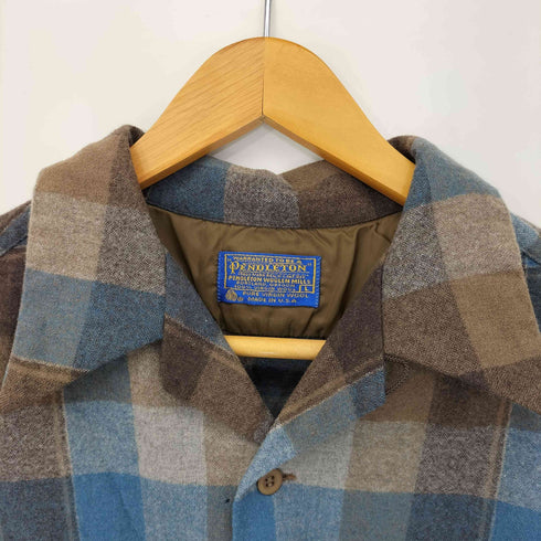 ペンドルトン PENDLETON 70S USA製 チェックボードシャツ 好配色 メンズ JPN:L