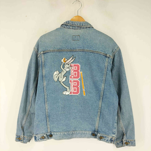 90S キャラクター刺繍 デニムトラッカージャケット メンズ