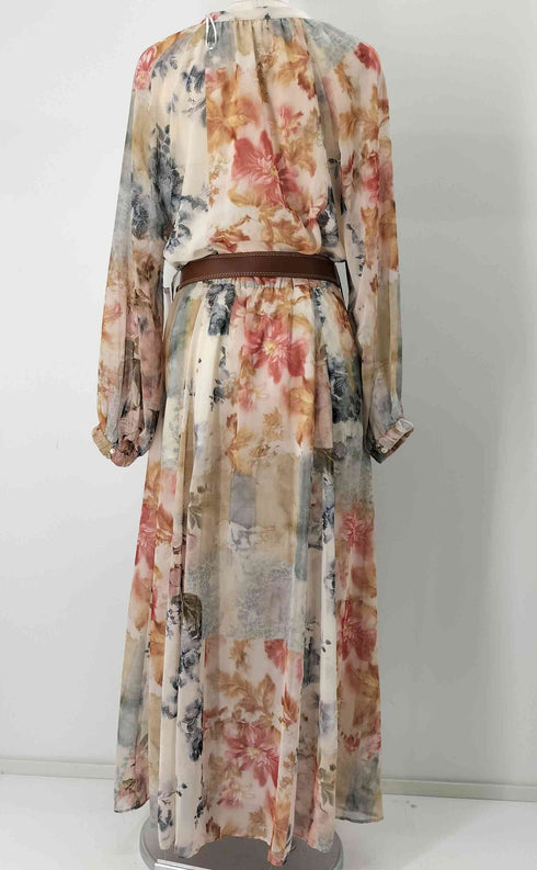 ザラ ZARA L/S 花柄シアーワンピース レディース import:S
