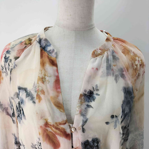 ザラ ZARA L/S 花柄シアーワンピース レディース import:S