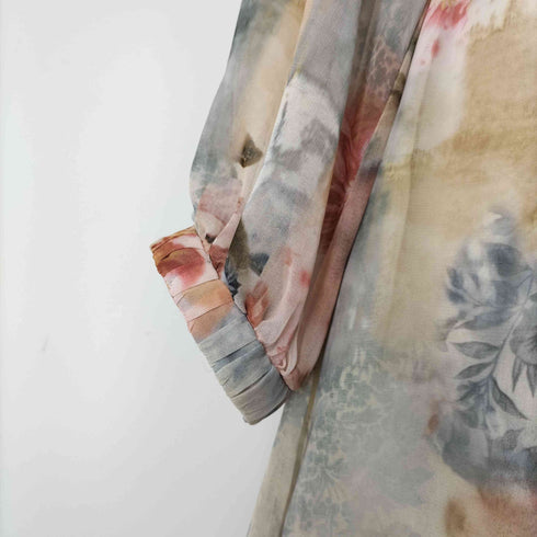 ザラ ZARA L/S 花柄シアーワンピース レディース import:S
