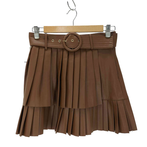 ザラ ZARA フェイクレザープリーツミニスカート レディース S
