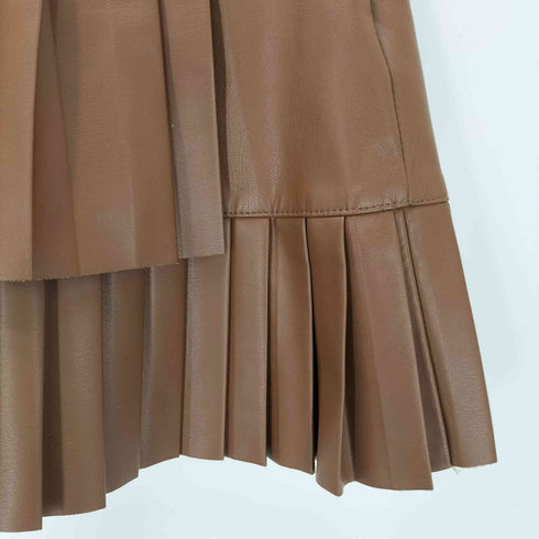 ザラ ZARA フェイクレザープリーツミニスカート レディース S