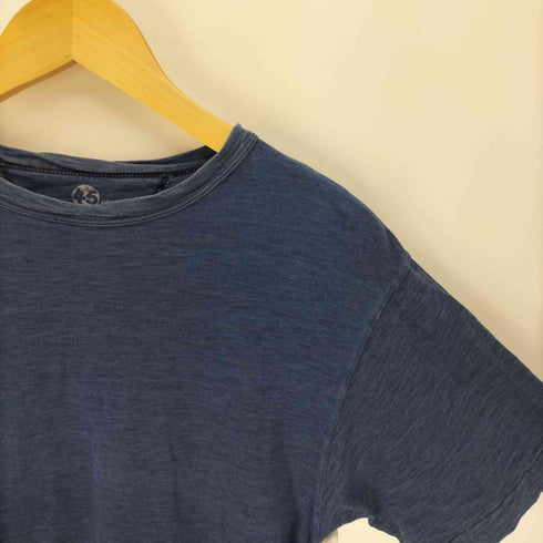フォーティーファイブアール 45R ロゴ刺繍 インディゴ染め コットン クルーネック Tシャツ レディース JPN:2