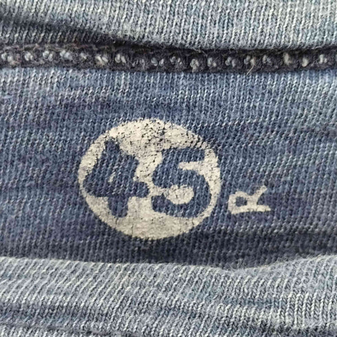 フォーティーファイブアール 45R ロゴ刺繍 インディゴ染め コットン クルーネック Tシャツ レディース JPN:2
